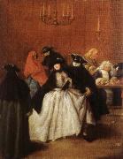 Pietro Longhi Masks in the Foyer USA oil painting artist